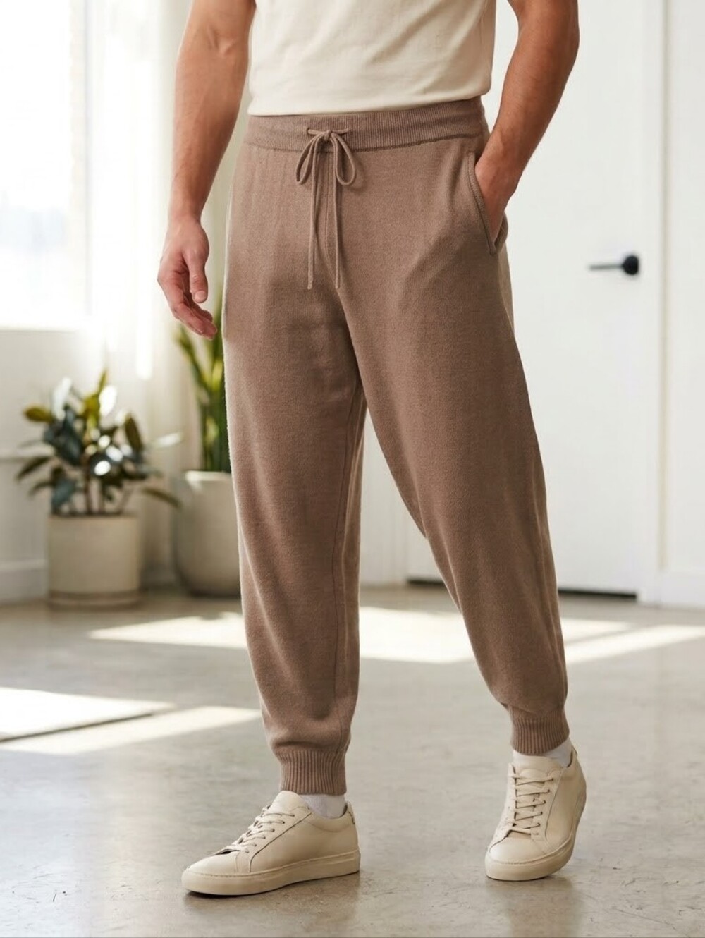 Men's Cotton Knit Relaxed Fit Jogger Lounge Pants